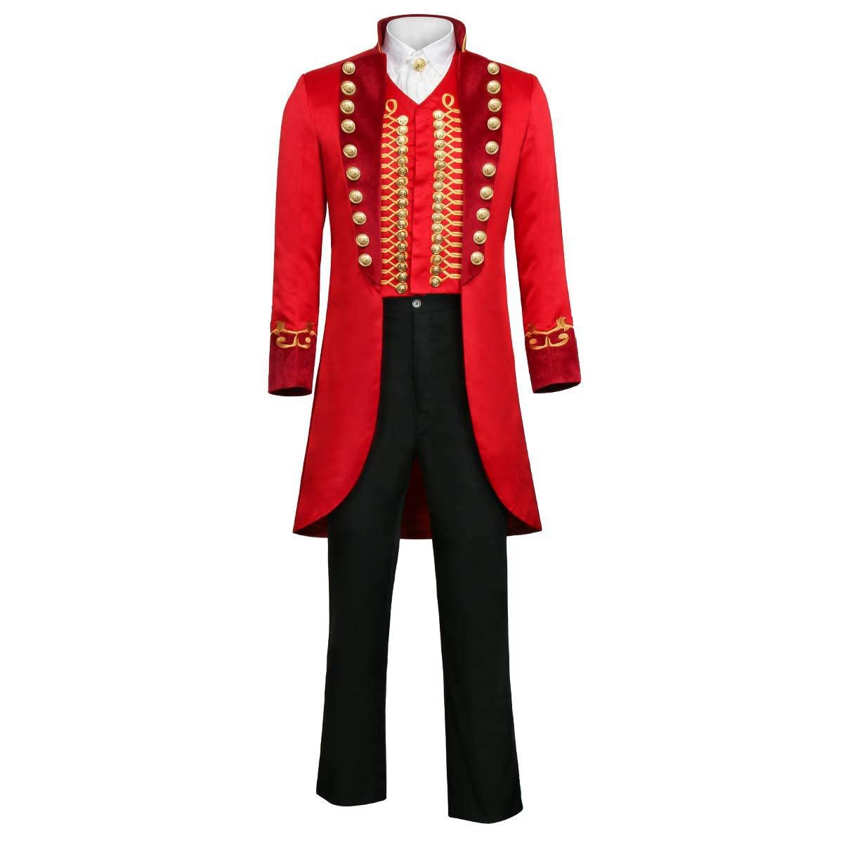 Photo 1 of Red Circus Costume for Adult Men PT Barnum Greatest Showman Halloween Costume Performance Uniform (Red, L)