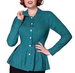 Belle Poque Women's Peplum Ruffle Knit Cardigan