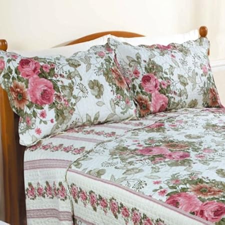 Restmor Antoinette Scalloped Floral Quilted Pillow Shams Multi