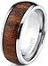 Metal Masters Men's Titanium Ring Wedding Band, Engagement Ring with Real Wood Inlay, 8mm Comfort Fit Size 8