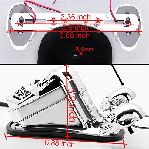image for Anzio Motorcycle Chrome Skeleton Ghost Side Mirror + HandGrip 1