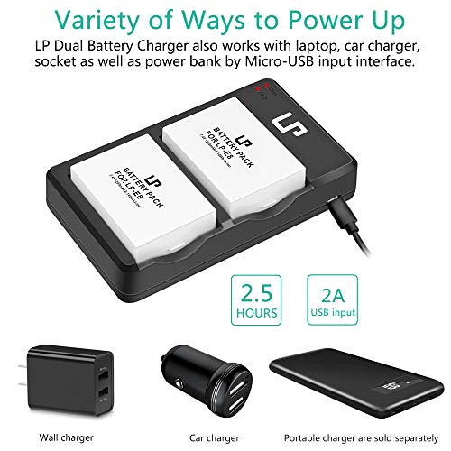 LPE8 Battery Charger Pack, LP 2Pack Battery & Dual Slot Charger
