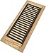 Homewell Red Oak Wood Floor Register, Drop in Vent with Damper, 4x12 Inch, Unfinished