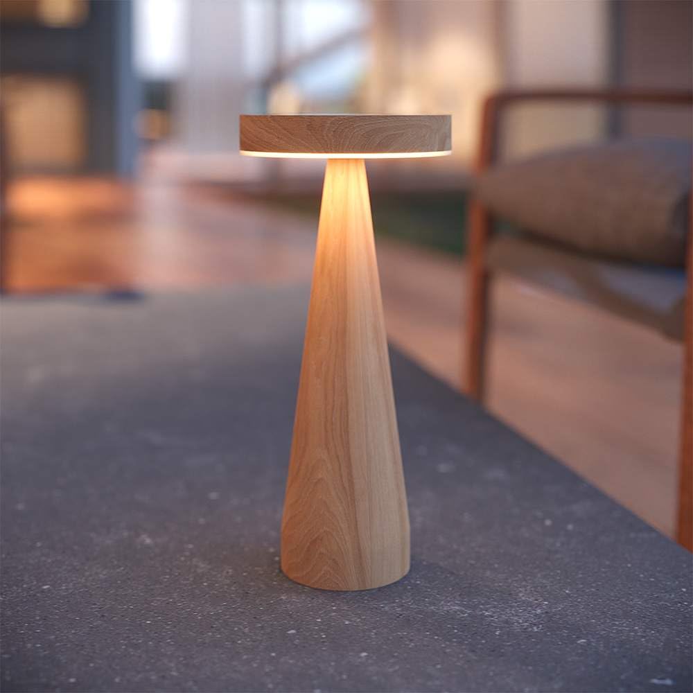SolarCentre® Seattle DualWhite Indoor and Outdoor USB Solar Powered Table Lamp (Oak)