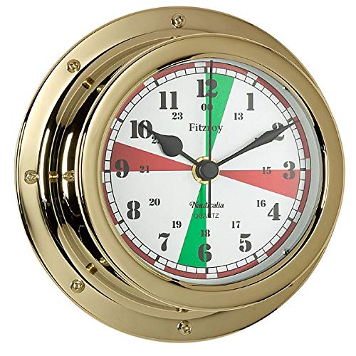 Fitzroy QuickFix Radio Silence Clock, Brass, White