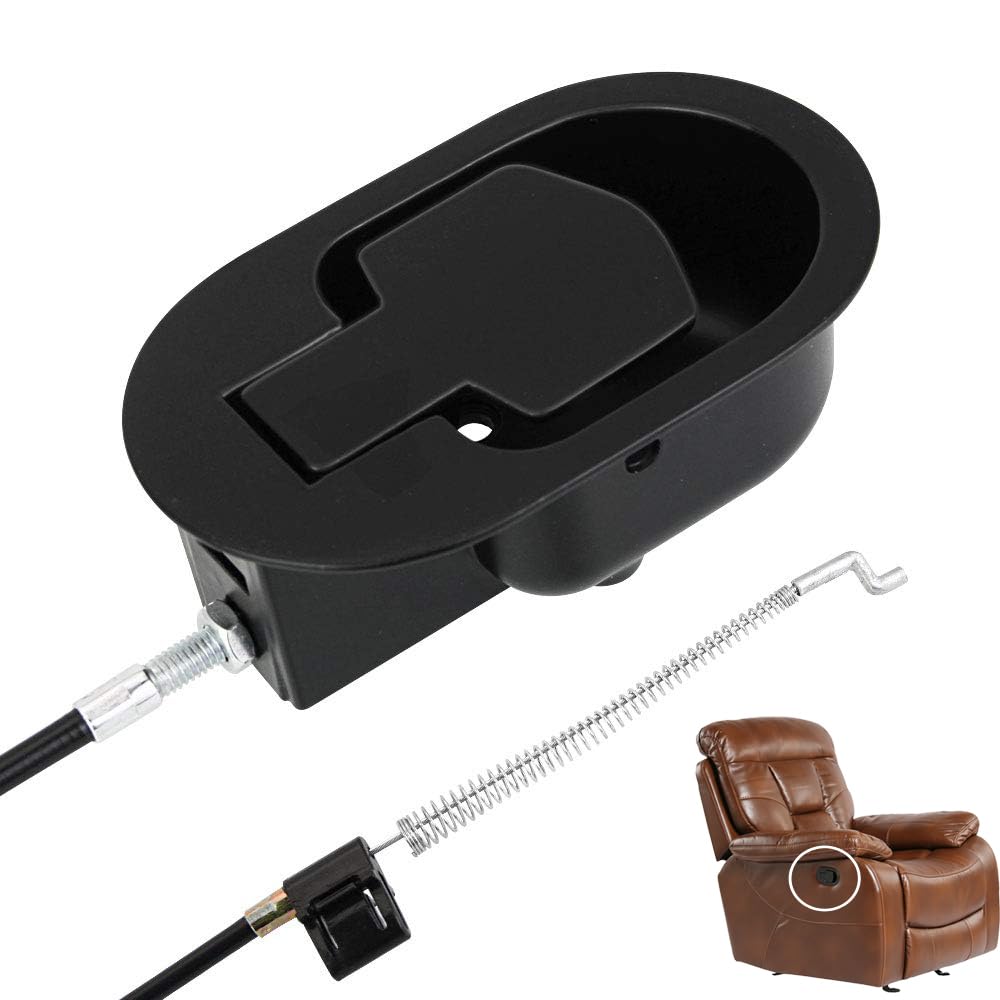 Ieron Universal Sofa Release Pull Handle Replacement Parts with Cable Metal for Recliner Couch, Release Handle fits Fit Ashley and Most Recliner Brands Sofa, Exposed Cable Length 5"