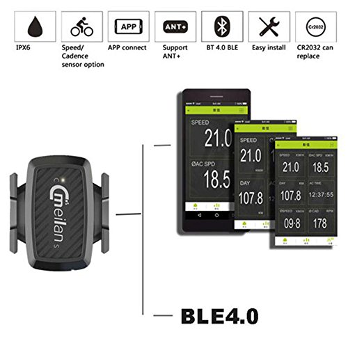 Meilan Bicycle Speed Sensor Bike Cadence Sensor Cycling Bluetooth 4.0 ANT+ Indoor Spinning Cadence Training Sensor C1 - Thumbnail 2