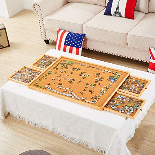 Standard Size 29"×21" for Maximum 1000 Pieces Puzzles, Puzzle Board, Puzzle Table, Puzzle