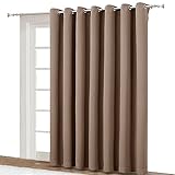 NICETOWN Blackout Blinds for Patio Door - Sliding Door Insulated Blackout Curtains, Extra Wide Curtain for Villa/Hall/Parlor (100 inches W x 84 inches L, Cappuccino)