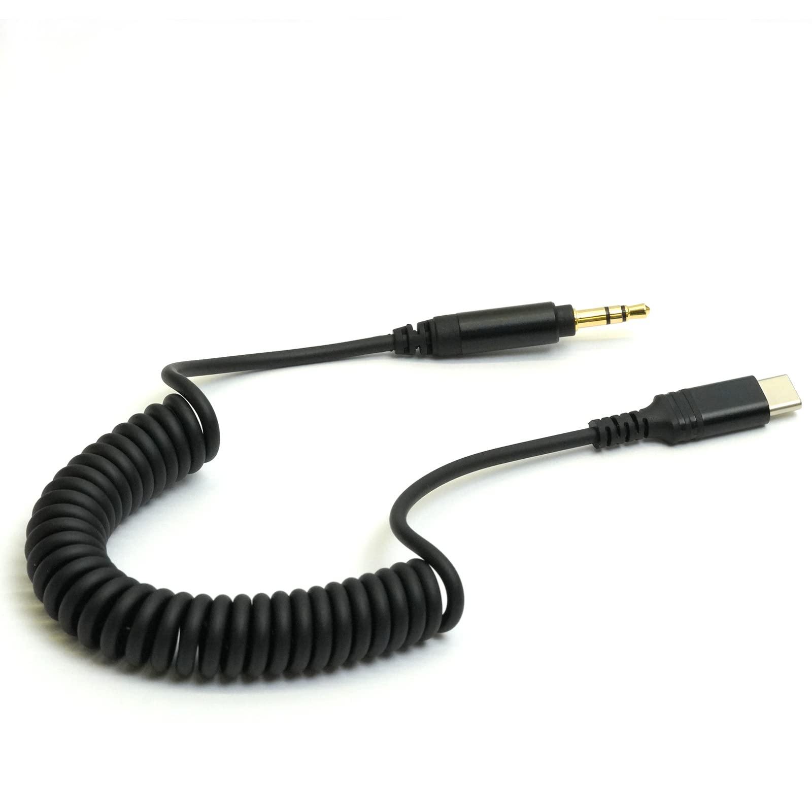 Photo 1 of WKWZY USB-C to Aux-Cord,4FT Male to Male 3.5mm Audio-Jack Coiled-Cable with DAC Core 24bit/96khz,Type C Plug Adapter for Android Phones/Car Stereo/Portable Speaker