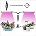 Led Grow Lights,Auto ON/Off Timer 40W 40 LED Shengsite Dual Head Growing Light for Indoor Garden Greenhouse Plants,3/9/12H Memory Timing,5 Dimmable Levels