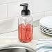 InterDesign Duo Foaming Soap Dispenser Pump for Kitchen or Bathroom Countertops, Clear/Matte Black