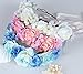 Vivivalue Rose Flower Crown Boho Flower Headband Hair Wreath Floral Headpiece Halo with Ribbon Wedding Party Festival Photos Blue