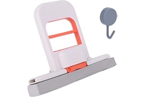 Mini Foldable Desktop Mop, Portable Self-Squeeze Sponge Cleaner with Hook & Sponge Head Wet and Dry Cleaning System for Bathr