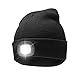 Unisex Rechargeable 4 LED Knitted Beanie Hat for Camping, Fishing, Grilling, Auto Repair, Jogging, Walking, or Handyman Working, Hands Free Led Beanie Cap Extremely Bright