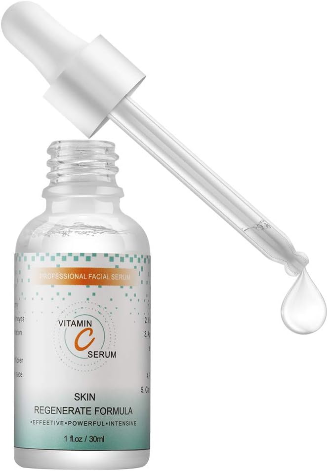 Vitamin C Serum, Trippix Natural Organic Anti-Wrinkle Facial Moisturizer Serum with Hyaluronic Acid Enhanced 20% Vitamin C Serum for Face - 1fl oz