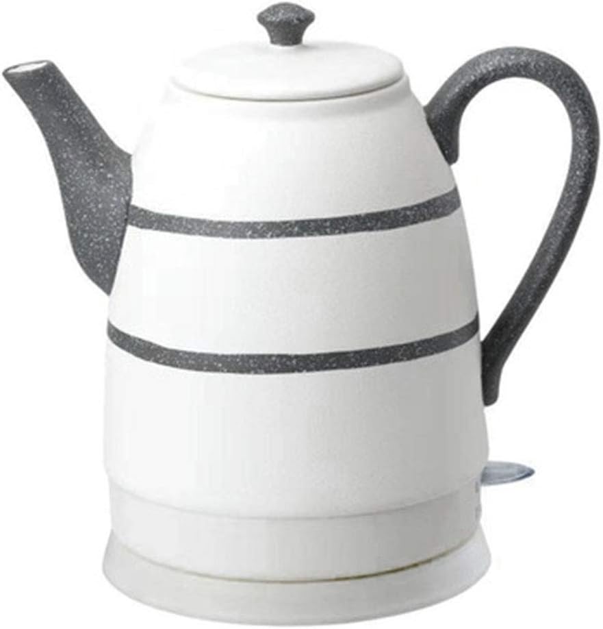 SONGYANG Electric Kettle Electric Ceramic White Kettle Teapot-Retro Automatic Power Off Quiet Fast Boiling for Coffee, Tea,Soup 1.6L 1500W,Black