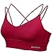 MotoRun Womens Push-Up Padded Strappy Sports Bra Cross Back Wirefree Fitness Yoga Top