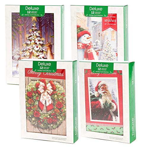 Buy Papercraft (48 Pack) Boxed Christmas Cards Deluxe Bulk Assortment