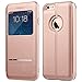 iPhone 6s Plus / 6 Plus Case, Benuo [Touch Series] [View Window] Folio Flip PU Leather Case [Magnetic Closure], Unique Case for iPhone 6 Plus / 6s Plus with Stand & Metal Sensor 5.5 inch (Rose Gold)