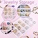 MOSAIN 4 Pack of Clear Plastic Jewelry Beads Earring Organizer Craft Findings Container with Adjustable Dividers (15 Grids)