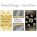 Black and Gold 70th Birthday Candy Mini Bar Wrappers, 70th Birthday Party Favors for Guests - 42 Stickers