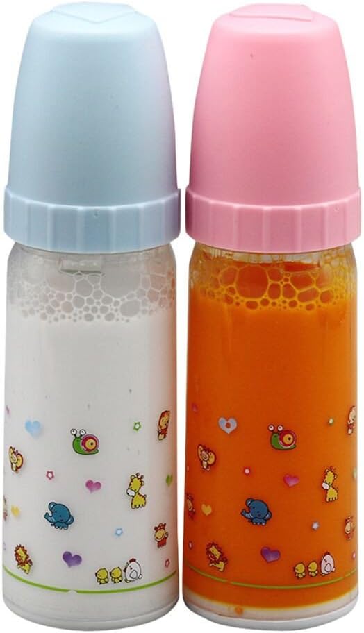 Magic Juice and Milk Bottle Set Baby Dolls Accessories Dolls Set Up Magic Juice and Milk Bottle Toys (Multicolor, 2pcs)