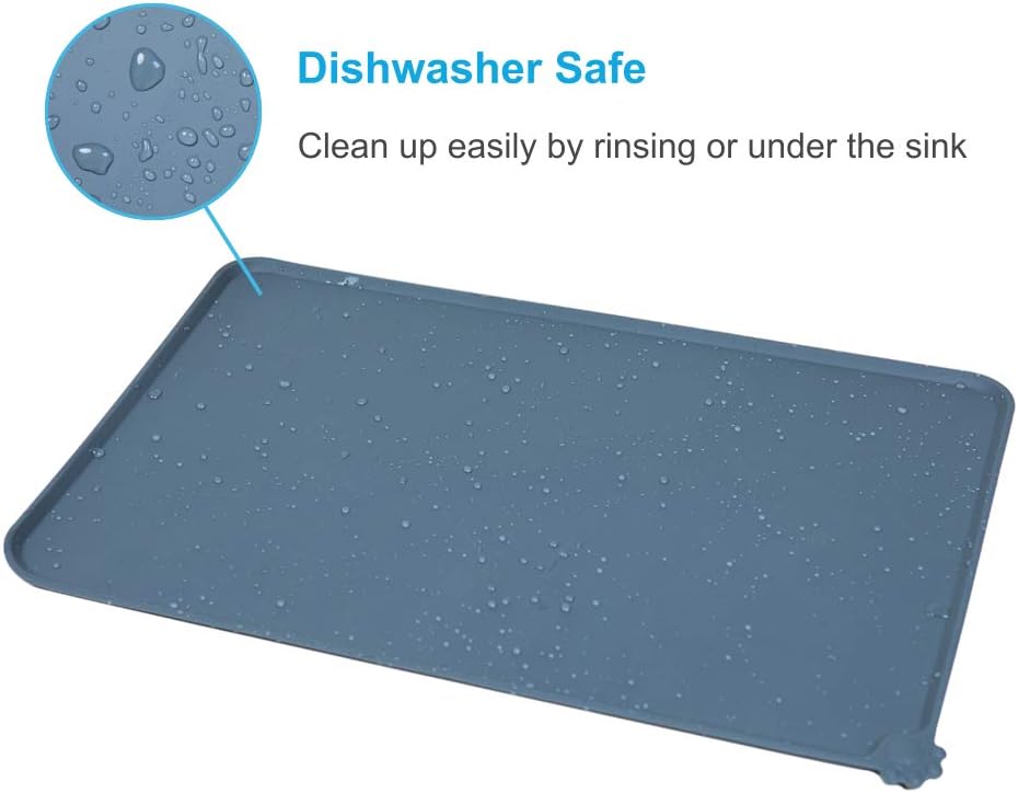 AUDWUD Silicone Waterproof Dog Cat Pet Feeding Mats, Anti-Slip Pet Bowl Mats, Pet Feeding Mat : Pet Supplies