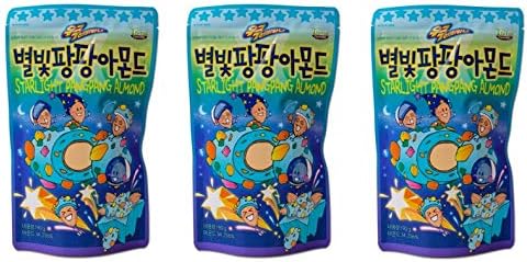 Gilim Tom's Farm Almond (190g 6.70 oz) Honey Butter, Wasabi, Tiramisu, Cookie and Cream, Starlight Pangpang, Korea Sweet Nut Snack New 2019 (Starlight Pangpang 3Pcs)