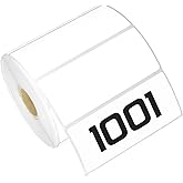 3.5" x 1.5" Direct Thermal Label - Compatible with Rollo Label Printer & Zebra Desktop Printers – 1” Core, Multipurpose Address Postage Shipping, Adhesive & Perforated - 4 Rolls, 900/Roll