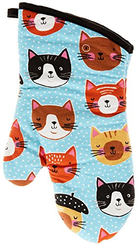 Kay Dee 4 Piece Kitchen Set - 2 Terry Towels, Oven Mitt, Potholder (Crazy Cat)