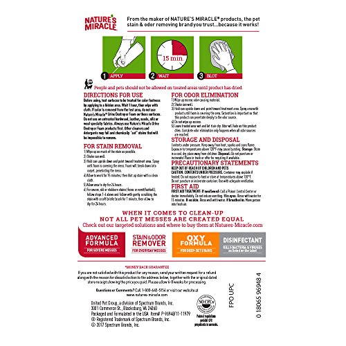 Nature's Miracle Pet Urine Remover, Urine Destroyer Foam,