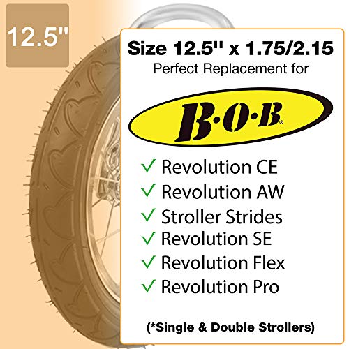 image for Jolik [2 Pack] 12.5'' x 1.75/2.15 Stroller Inner Tube, 2 Plastic Tire 