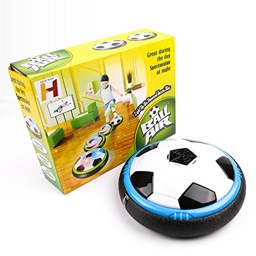 Game Toy for kids, Amazing Hover Ball with LED Lights & Foam Bumpers Football Toys for children Air Power Training Ball for Indoor or Outdoor with Parents Game Perfect for Kids gifts(Blue/Black)