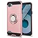 LG Q6 Phpne Cases,LG Q6 Plus Case,LG G6 Mini/LG Q6+ Case with HD Phone Screen Protector,YmhxcY 360 Degree Rotating Ring & Bracket Dual Layer Resistant Back Cover for LG Q6-ZH (ZH-Rose Gold-1)