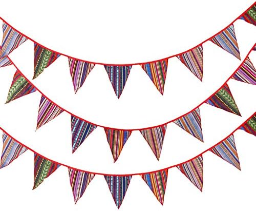 Ikenokoi フラッグガーランド 三角旗 民族柄デコ フラッグ テントフラッグ お部屋 飾り 壁飾り デコレーション