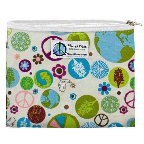Planet Wise Zipper Sandwich Bag, Peace On Earth