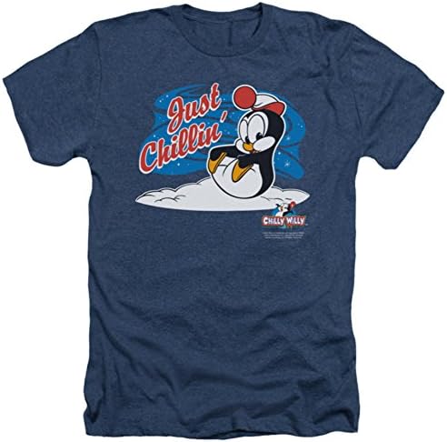 Chilly Willy Men's Just Chillin Classic Heather T-shirt Large Navy