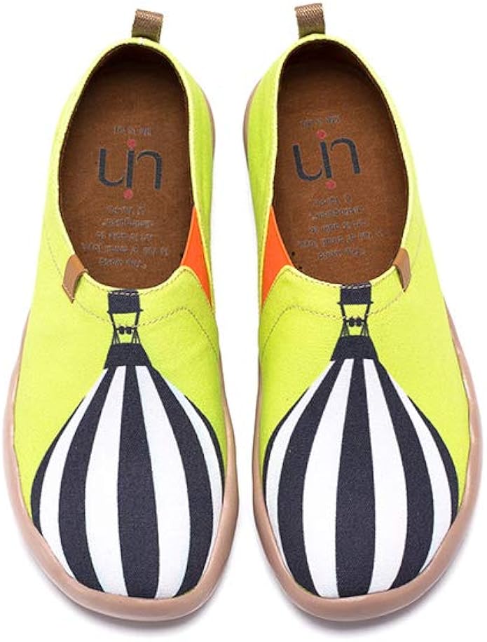 UIN Women's with Wind Painted Travel Canvas Shoe Yellow (9
