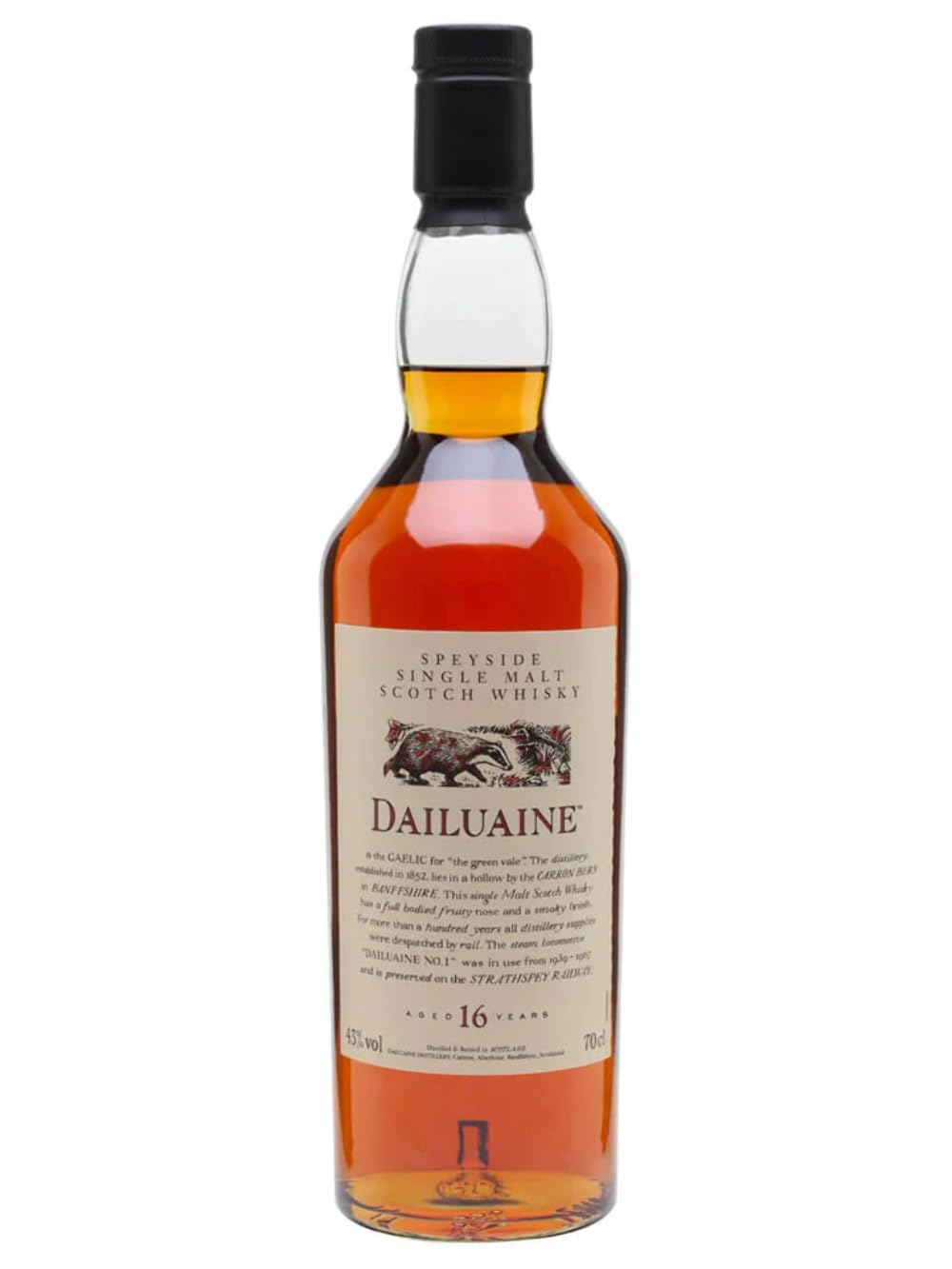 Dailuaine 16 Jahre, Single Malt Scotch Whisky, Flora & Fauna Kollektion, Limitierte Abfüllung, Raritätensammlung, handgefertigt in der schottischen Speyside, 43% vol, 700ml Einzelflasche