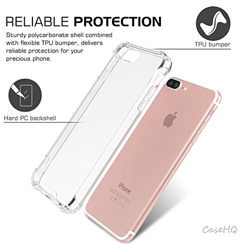 [2 Pack]iPhone 6S Plus Case iPhone 6 Plus Case,CaseHQ Transparent Clear Enhanced Grip Protective Defender cover Soft TPU Shell Shock-Absorption Bumper Anti-Scratch Clear Back Air Cushioned 4 Corners - Thumbnail 7