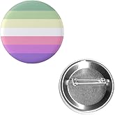 Genderfae Pride Flag Pin 2.25” Round Circle Shape Metal Button Pin Badge Pinback 2.25 inch Pin 57 mm 5.7 cm