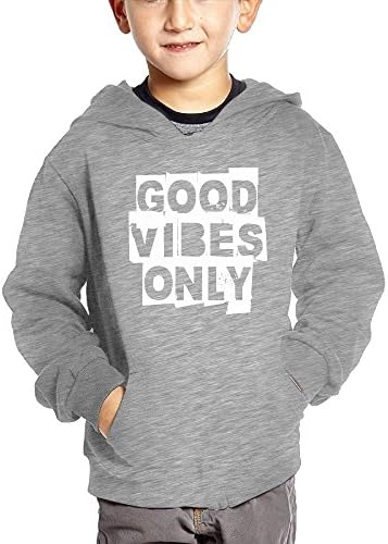 LOVE BEN Good Vibes Only Fashion Long-sleeve Cotton Hooded Sweatshirt With Pocket For Children