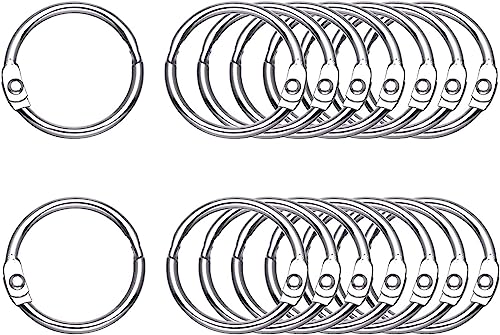 Elvyagod 100 Pcs Binder Rings, Loose Leaf Metal Book Silver Keychain Rings For Index Cards, Flash Notebooks, Photo Album, Scrapbook Diy Crafts, 1 Inch Diameter