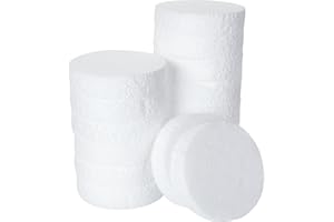 CYEAH 16 PCS Round Foam Circles Discs 4 Inch Foam Circles for Craft, Blank Craft Foam Circle Disc, Foam Blocks for Crafts (4 x 4 x 1 Inch)