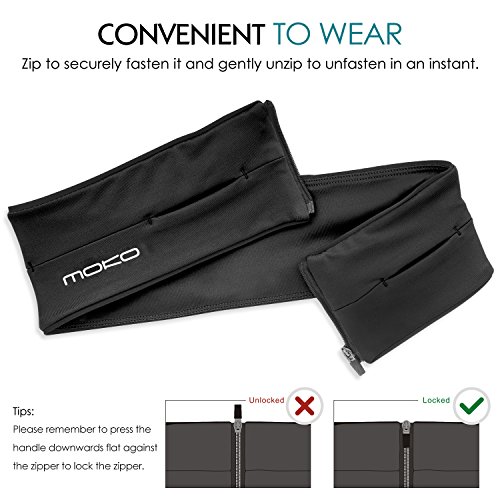 Moko Belt universele heupgordel met 4 zakken, voor fitness, fitness, fitnessstudio, voor iPhone 7 / 6S / Galaxy S10 S10… - Image 3
