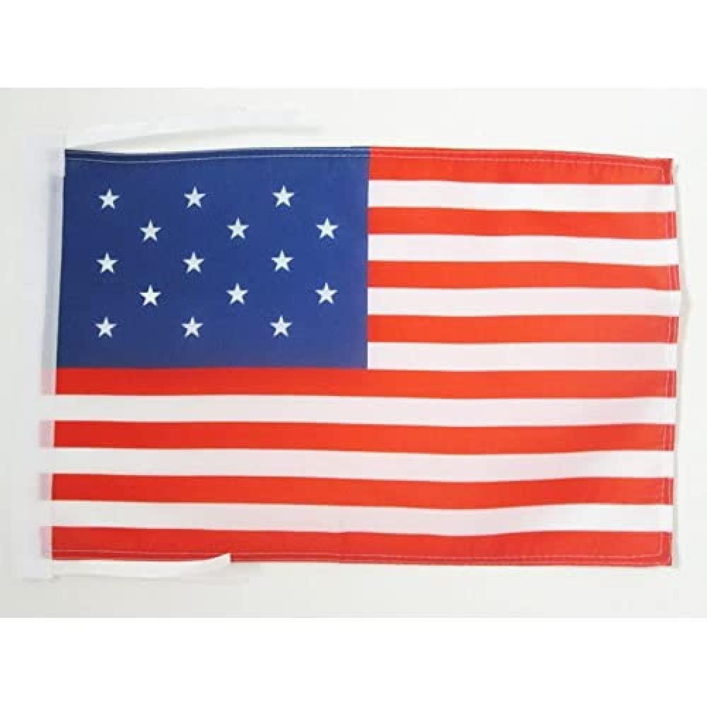 AZ FLAG - USA 15 stars Flag - 18'' x 12'' - 100% Polyester US - American Small Banner with Two Cords - Fade Resistant - Vivid Colors - 18x12 in - 45x30 Cm — image 1