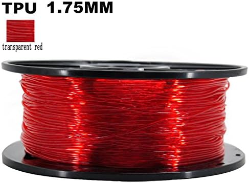 DANITI Tech 3D Flexible TPU Filament, 1.75mm Dimensional Accuracy +/- 0.05mm, 0.8 KG/1.8LB Spool- (Transparent red)