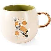 FRINGE STUDIO Floral S Stoneware Mug, 1 Count (Pack of 1), Cream