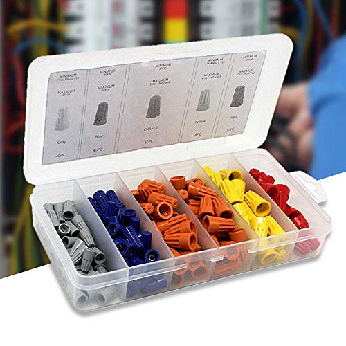 Refaxi 158Ps Electrical Wire Twist Nut Connectors Terminals Caps Assortment Kit SP1-SP6